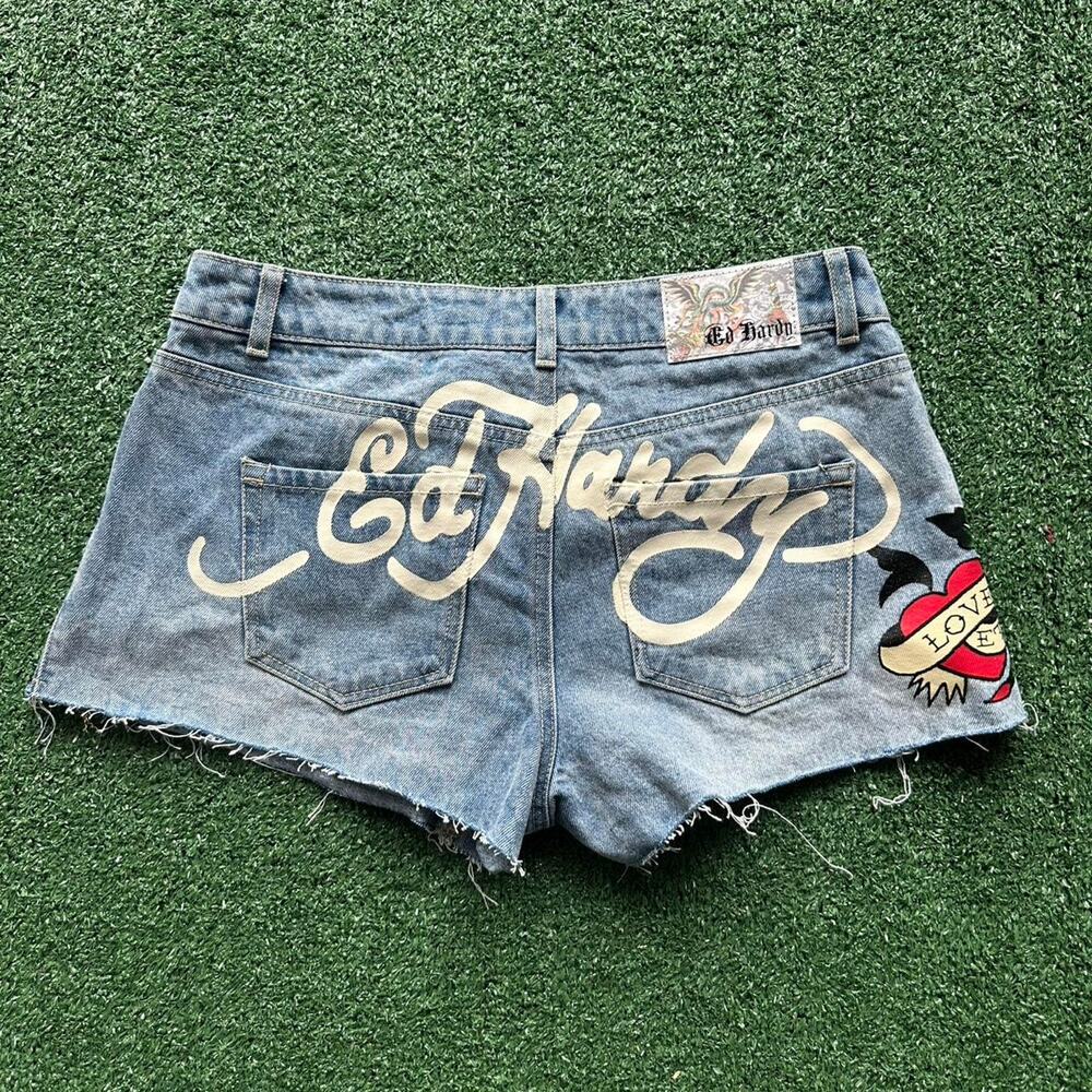 ed hardy denim shorts